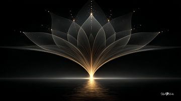 Abstraktes Schwarz mit zartem Gold