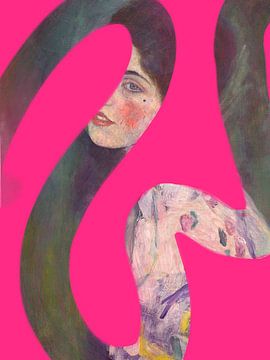 MOMY - Portret van een dame, Gustav Klimt van Studio Palette