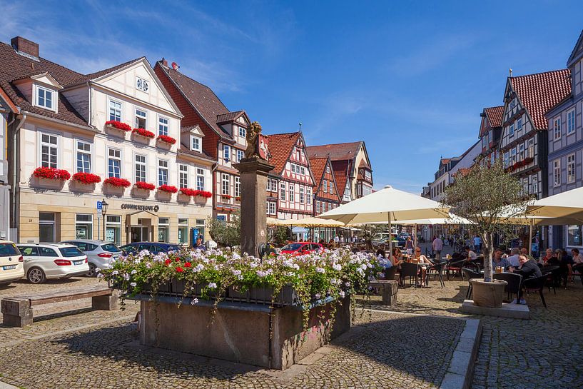 Half-timbered houses at the Großer Plan, Old Town, Celle, Lüneburger Heide, Lower Saxony, Germany, E by Torsten Krüger