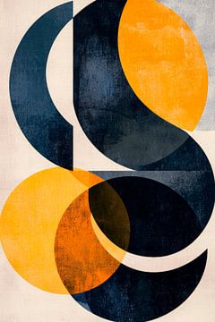 Formes abstraites en noir et orange sur Poster Art Shop