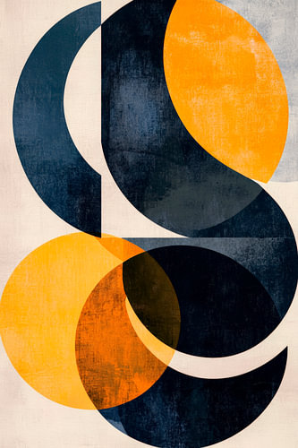Abstracte vormen in zwart en oranje
