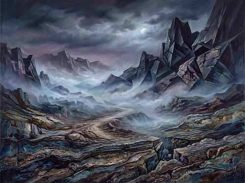 Dark Mountainscape Painting