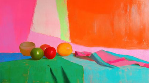 Stilleven in expressieve kleuren