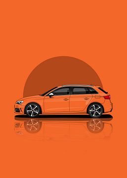 Kunstwagen Audi RS3 orange von D.Crativeart