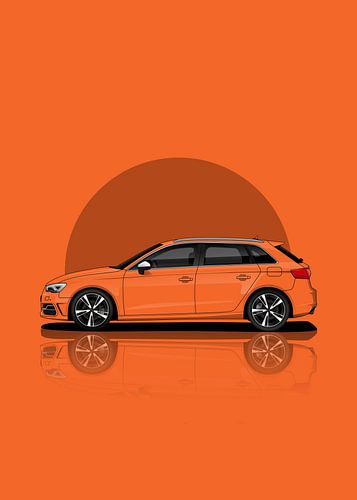 Kunstwagen Audi RS3 orange