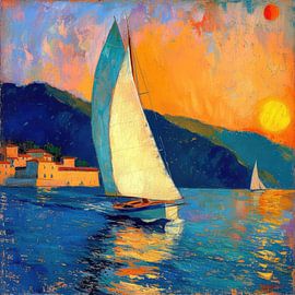 Sailboat Sea Maritime Moon Shipping by Niklas Maximilian