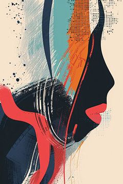 Abstract Portret van een Vrouw in Verf van Imperial Art House