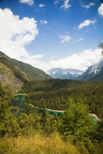Uitzicht bergen en meer Biberwier Oostenrijk