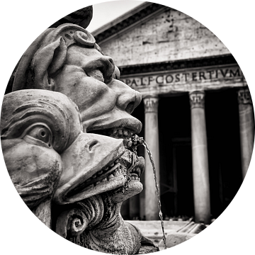 Zwart-wit fotografie: Rome - Fontana del Pantheon van Alexander Voss
