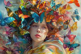 Butterflies | Enchanted Butterfly Embrace by Abstract Painting