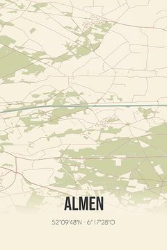 Vintage landkaart van Almen (Gelderland) van Rezona