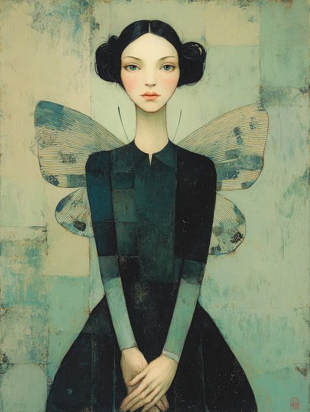 Elegant woman with butterfly wings - mystical and sophisticated portrait by But First Framing