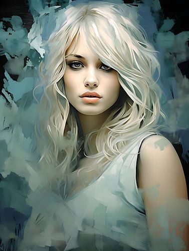 Weelderige blonde vrouw