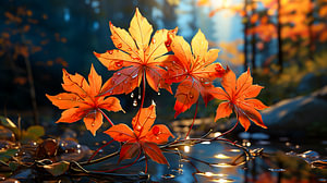 Herbstliche Ahornblätter in der Sonne Hintergrund