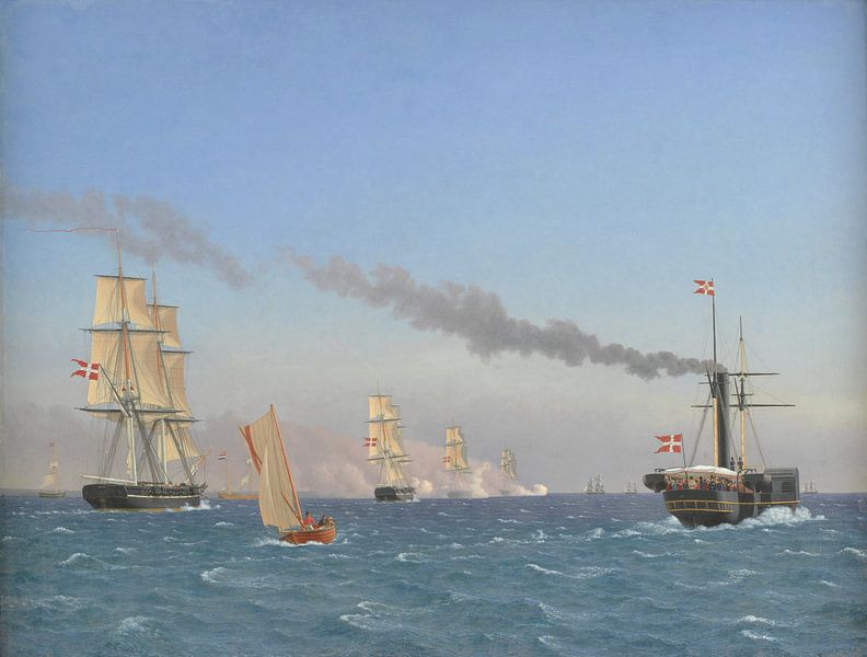 Christoffer Wilhelm Eckersberg, stoomschip Ægir, 1844 van Atelier Liesjes