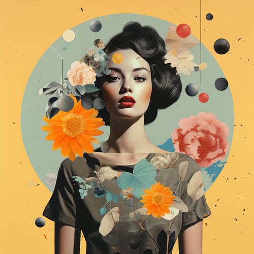 Bunte, moderne Collage mit einem Hauch von Vintage