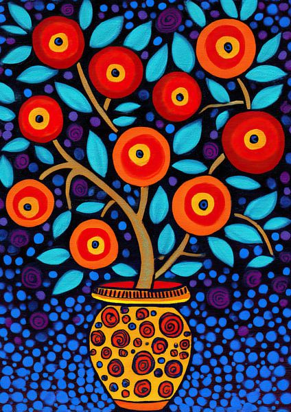 Vibrant Flower Power van Bloemen Studio