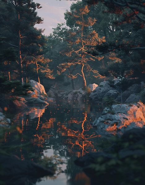 Mysterious forest lights by fernlichtsicht