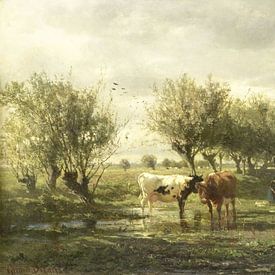 Koeien bij een plas, Gerard Bilders