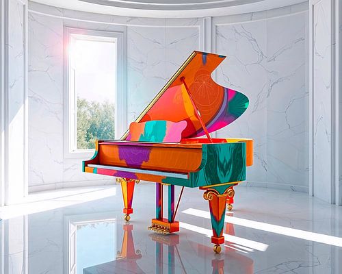 Punk piano in de marmeren hal