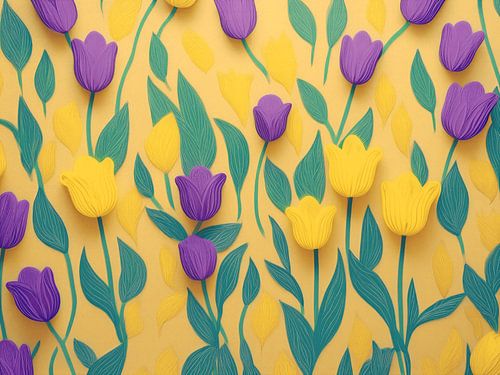 Moderne kleurrijke tulpen