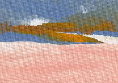 Rose fuchsia, bleu et marron