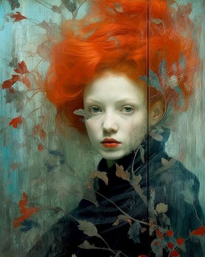 Botanisch portret in vintage stijl