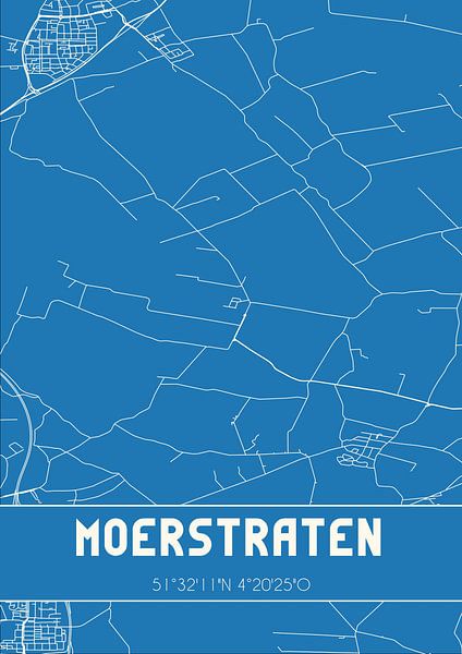 Blueprint | Map | Moerstraten (North Brabant) by Prints of Place
