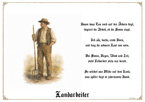 Landarbeiter – Zunftbild mit Gedicht