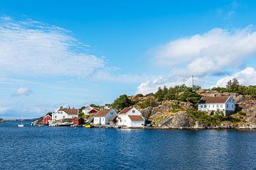 View of the village of Brekkestø in Norway by Rico Ködder
