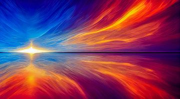 zonsondergang in de zee, Generatieve AI Illustratie van Animaflora PicsStock