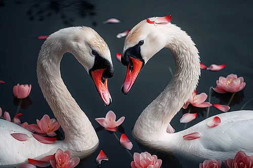 swans in the water
