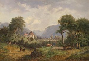 Gustav Barbarini, Landschaft bei einer Burg