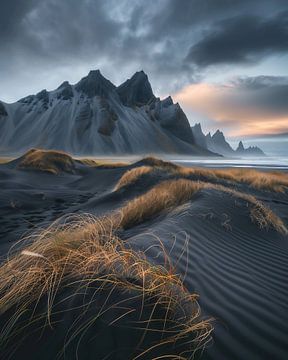De kust van IJsland: Gouden panorama van fernlichtsicht