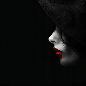 Subtile Passion | Frau mit Rot in Schwarz