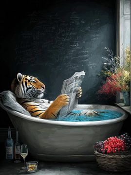 Tiger in der Badewanne