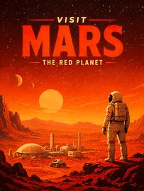 Reiseplakat „Besuch auf dem Mars“ von Taudalpoi
