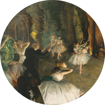 De repetitie van het ballet op het toneel, Edgar Degas.
