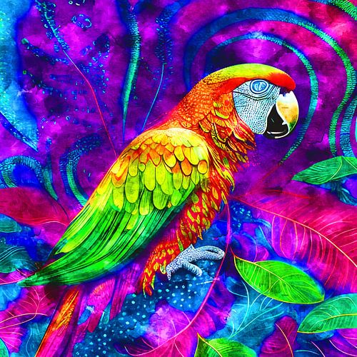 PAPAGEI in regenboogkleuren