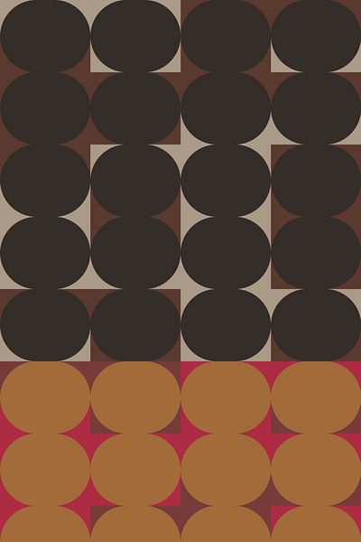 Retro kunst uit de jaren 70. Abstract geometrisch patroon nr. 5 van Dina Dankers