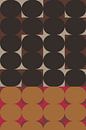 Retro kunst uit de jaren 70. Abstract geometrisch patroon nr. 5 van Dina Dankers thumbnail
