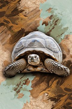 Detailed turtle on abstract background by Imperial Art House