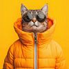 Katze in Jacke von Wall Wonder