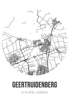 Geertruidenberg (North Brabant) | Map | Black and White by Rezona