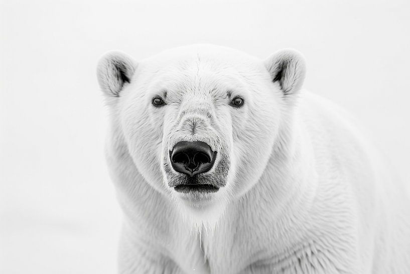 Polar bear - black and white photography for Arctic lovers by Poster Art Shop