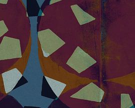 Abstract shapes in retro muted colors no. 4 by Dina Dankers