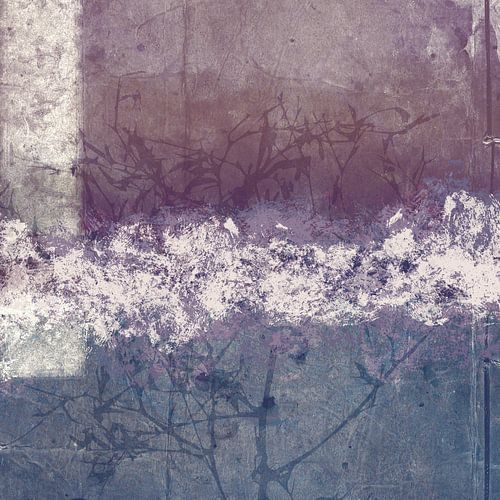 Aurora Botanica - Abstract Scandinavisch minimalistisch in paars, blauw, bruin en wit