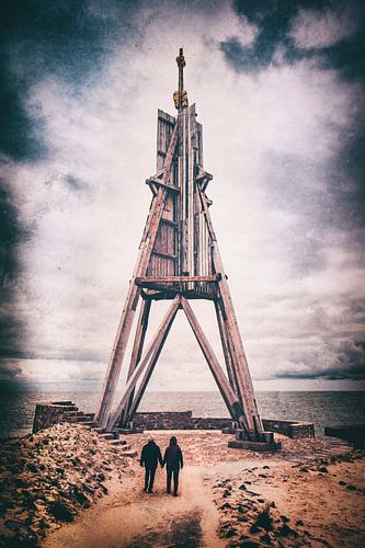 Stärke und Hoffnung. Kugelbake Cuxhaven an der Nordseeküste