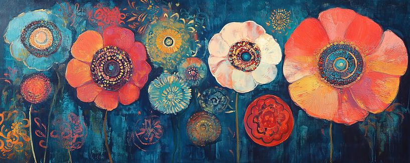 Blumenmeer | Lebendige Blumenkunst von Wunderbare Kunst