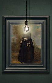 Young Woman in a Landscape by Marja van den Hurk